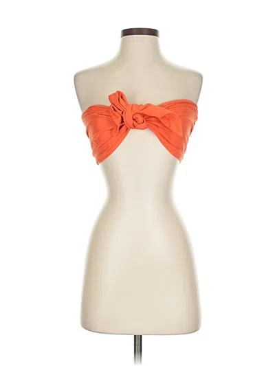 Pre-owned Polly Sleeveless Top Orange Strapless Neckline Tops