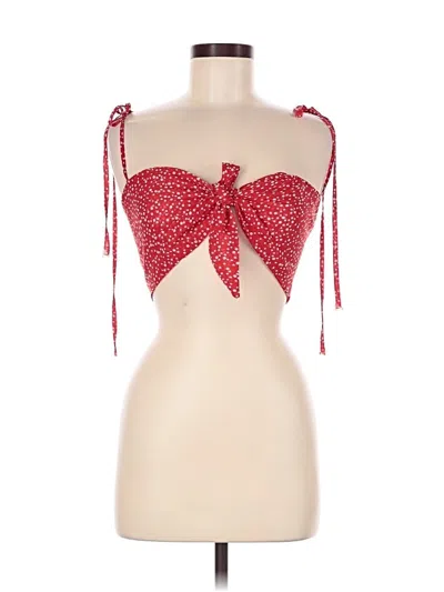 Pre-owned Polly Sleeveless Top Red Halter Neckline Tops