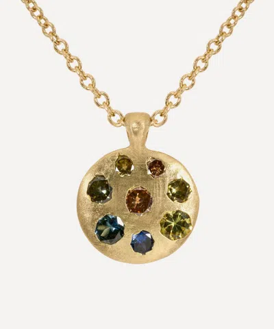 Polly Wales 18ct Gold Medium Cypress Celeste Disc Pendant Necklace In Neutral
