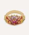 Polly Wales 18ct Gold One Of A Kind Sapphire Half Shield Ring