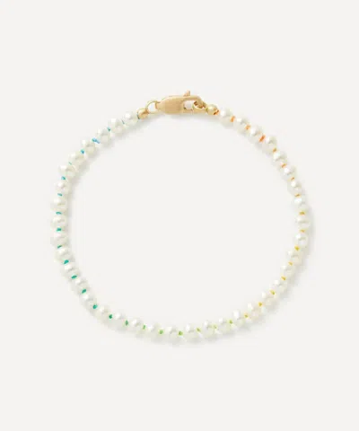 Polly Wales 18ct Gold Pearl Rainbow Bracelet