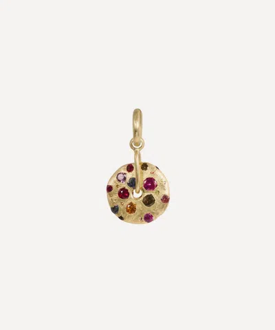 Polly Wales 18ct Gold Rainbow Confetti Spinner Charm