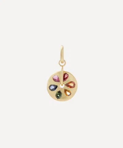 Polly Wales 18ct Gold Rainbow Sand Dollar Spinner Charm