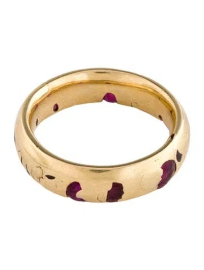 Pre-owned Polly Wales 18k Ruby Confetti Ring In Multi