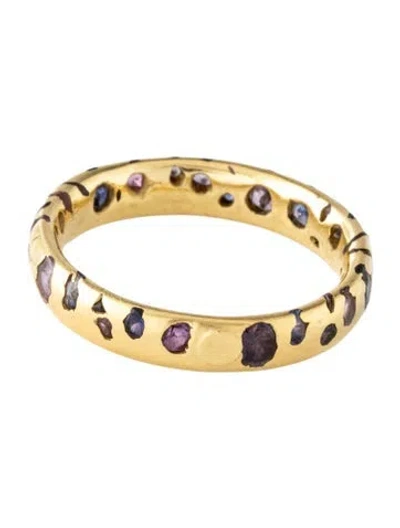 Pre-owned Polly Wales 18k Sapphire Confetti Band In Multicolor