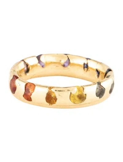Pre-owned Polly Wales Sapphire Rainbow Celeste Ring In Multicolor