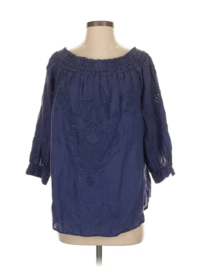 Pre-owned Polo By Ralph Lauren 3/4 Sleeve Blouse In Blue