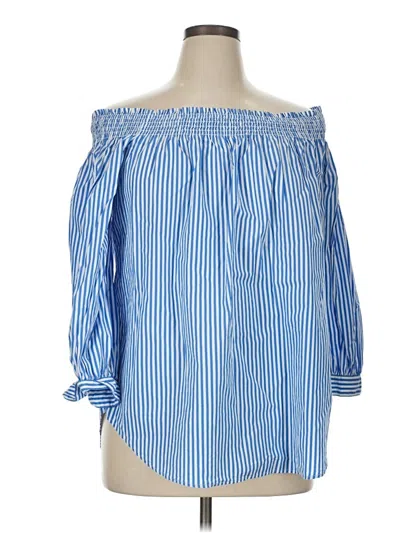 Pre-owned Polo By Ralph Lauren 3/4 Sleeve Blouse In Blue