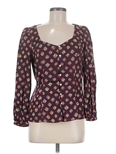 Pre-owned Polo By Ralph Lauren 3/4 Sleeve Blouse In Purple