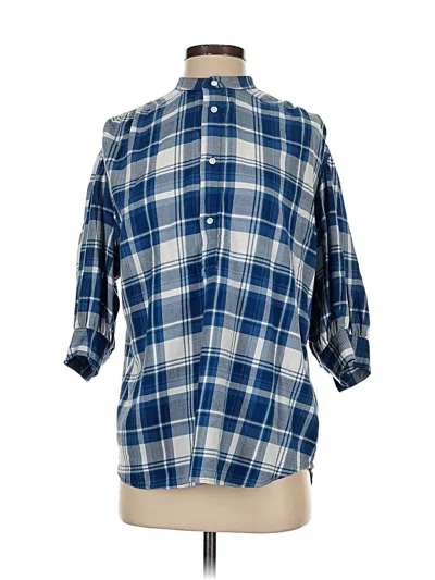 Pre-owned Polo By Ralph Lauren 3/4 Sleeve Button Down Shirt In Blue