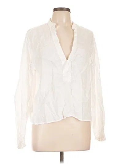 Pre-owned Polo By Ralph Lauren Long Sleeve Blouse In Ivory