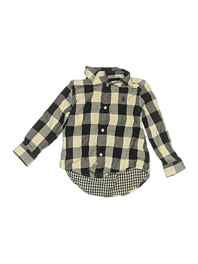 Pre-owned Polo By Ralph Lauren Kids' Long Sleeve Button Down Shirt In Black