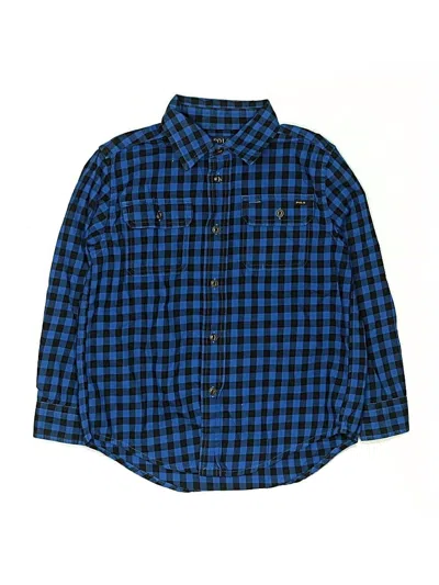 Pre-owned Polo By Ralph Lauren Kids' Long Sleeve Button Down Shirt In Blue