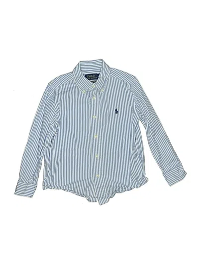 Pre-owned Polo By Ralph Lauren Kids' Long Sleeve Button Down Shirt In Blue