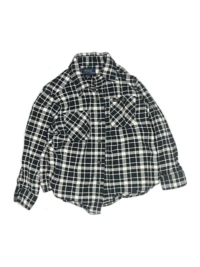 Pre-owned Polo By Ralph Lauren Kids' Long Sleeve Button Down Shirt In Blue