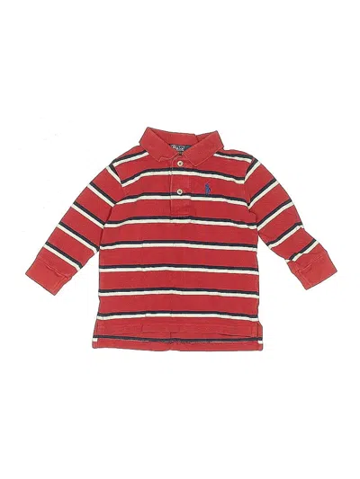 Pre-owned Polo By Ralph Lauren Kids' Long Sleeve Button Down Shirt In Red