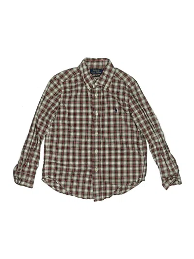 Pre-owned Polo By Ralph Lauren Kids' Long Sleeve Button Down Shirt In Red