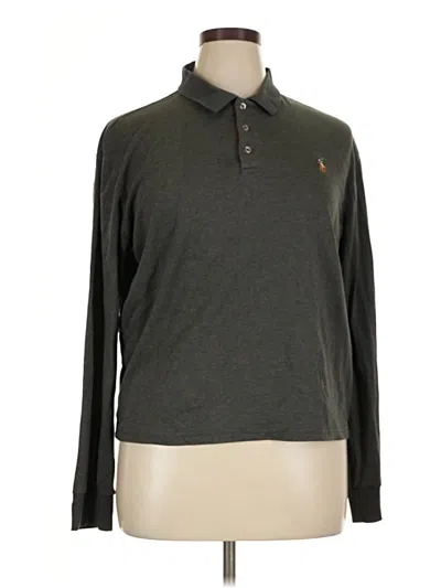 Pre-owned Polo By Ralph Lauren Long Sleeve Polo In Gray