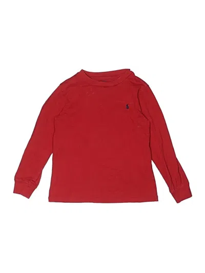 Pre-owned Polo By Ralph Lauren Kids' Long Sleeve Polo In Red