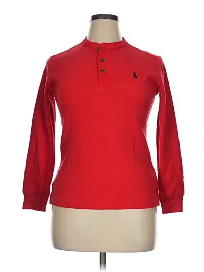 Pre-owned Polo By Ralph Lauren Long Sleeve Polo In Red