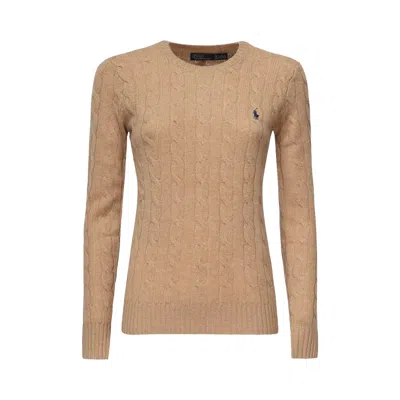 Pre-owned Polo By Ralph Lauren Long-sleeve Pullover 'collection Camel Melange' | Tan | Women's Size S