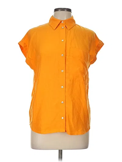 Pre-owned Polo By Ralph Lauren Short Sleeve Blouse In Orange