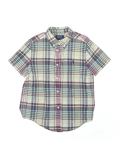 Pre-owned Polo By Ralph Lauren Kids' Short Sleeve Button Down Shirt In Purple