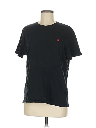 Pre-owned Polo By Ralph Lauren Short Sleeve Top Black Crew Neck Tops
