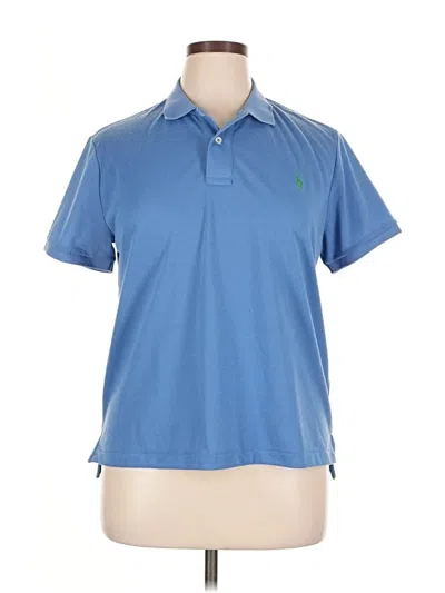 Pre-owned Polo By Ralph Lauren Short Sleeve Top Blue Collared Neckline Tops