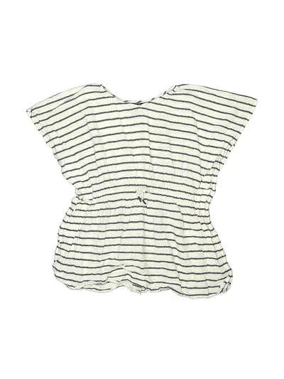 Pre-owned Polo By Ralph Lauren Kids' Short Sleeve Top Green Stripes Pattern Keyhole Neckline Tops
