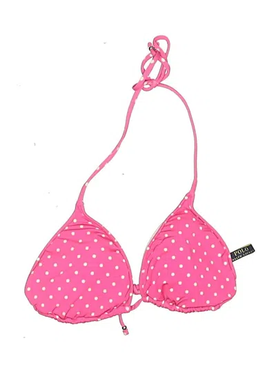 Pre-owned Polo By Ralph Lauren Swimsuit Top Pink Polka Dots Pattern Swimwear