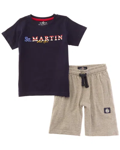 Polo Club St. Martin Kids' 2pc Jersey T-shirt & Bermuda Short Set In Blue