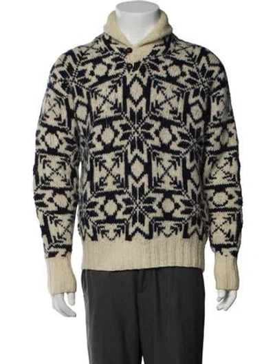 Pre-owned Polo Country Ralph Lauren Wool Printed Cardigan In Multi
