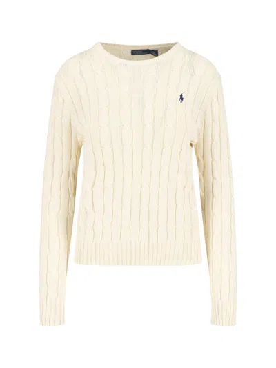 Polo Ralph Lauren 100% Cotton Knit Sweater In White