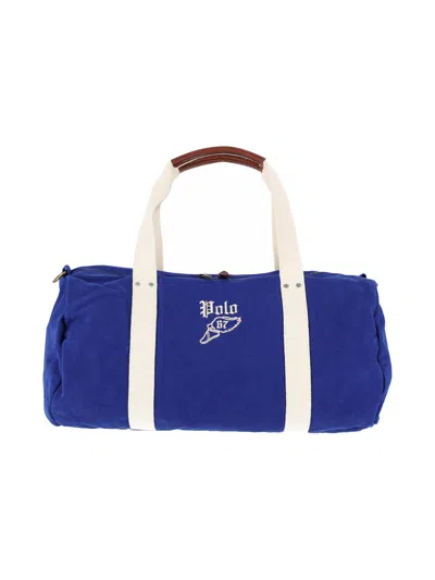 Polo Ralph Lauren 100% Cotton Suitcase Bag For Men In Blue