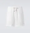 Polo Ralph Lauren Prepster Straight-leg Logo-embroidered Cotton-corduroy Drawstring Shorts In White