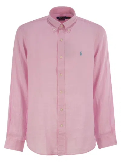 Polo Ralph Lauren Polo Pony-embroidered Cotton-blend Shirt In Pink