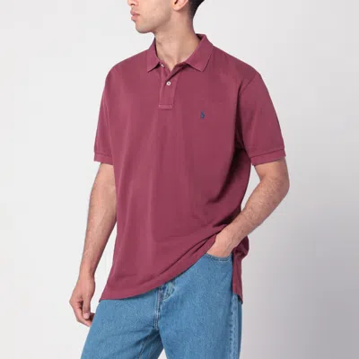 Polo Ralph Lauren Washed Wine Red Cotton Polo In Pink