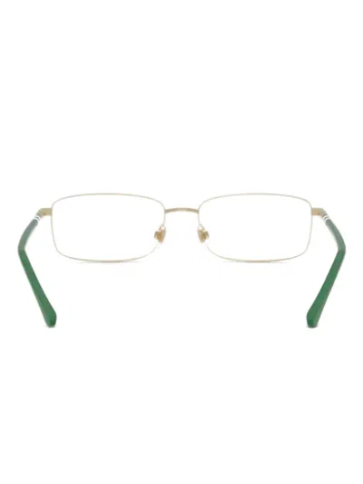 Polo Ralph Lauren 1235 Vista Striped Rectangle-frame Glasses In Gold
