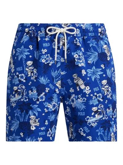 Polo Ralph Lauren 14.6 Cm Traveller Polo Bear Swim Shorts In Blue