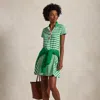 Polo Ralph Lauren 16" Striped A-line Skort In Tiller Green/white