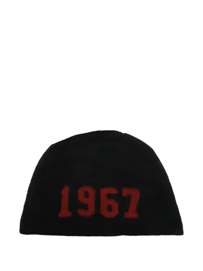 Polo Ralph Lauren 1967 Felted Logo-detail Beanie Hat In Black