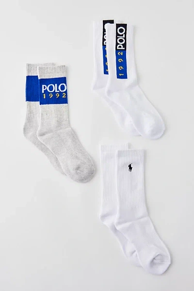 Polo Ralph Lauren 1992 Crew Sock 3-pack In Assorted, Women's At Urban Outfitters In White