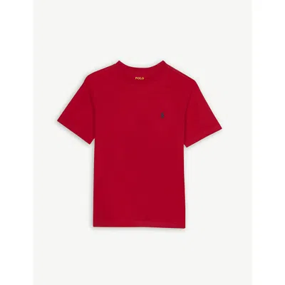POLO RALPH LAUREN BOYS' LOGO-EMBROIDERED COTTON-JERSEY T-SHIRT RL 2000 RED,53064073