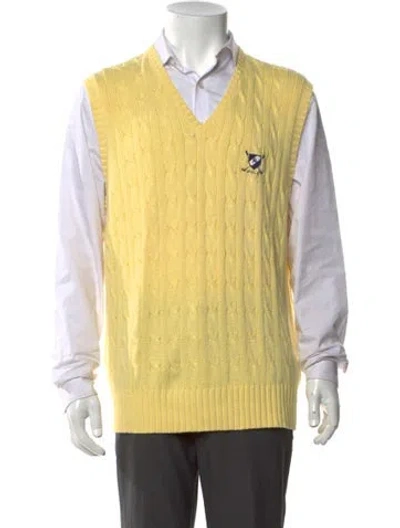 Pre-owned Polo Ralph Lauren 2000's V-neck Sweater Vest In Yellow