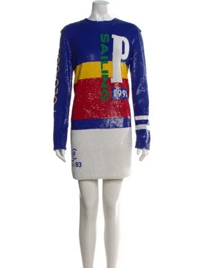 Pre-owned Polo Ralph Lauren 2018 Mini Dress In Blue