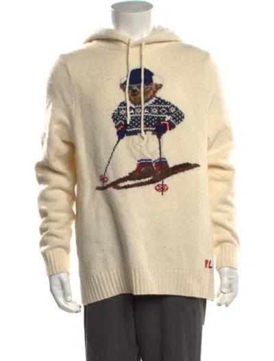 Pre-owned Polo Ralph Lauren 2021 Ski Polo Bear Hoodie In Neutrals