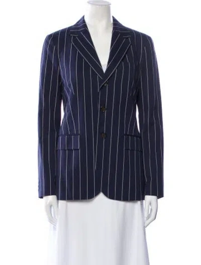Pre-owned Polo Ralph Lauren 2025 Single-breasted Pinstripe Blazer In Black