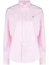 Polo Ralph Lauren Heidi Cotton Shirt W/ Logo In Pink