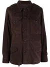 Polo Ralph Lauren Button-up Leather Jacket In Brown